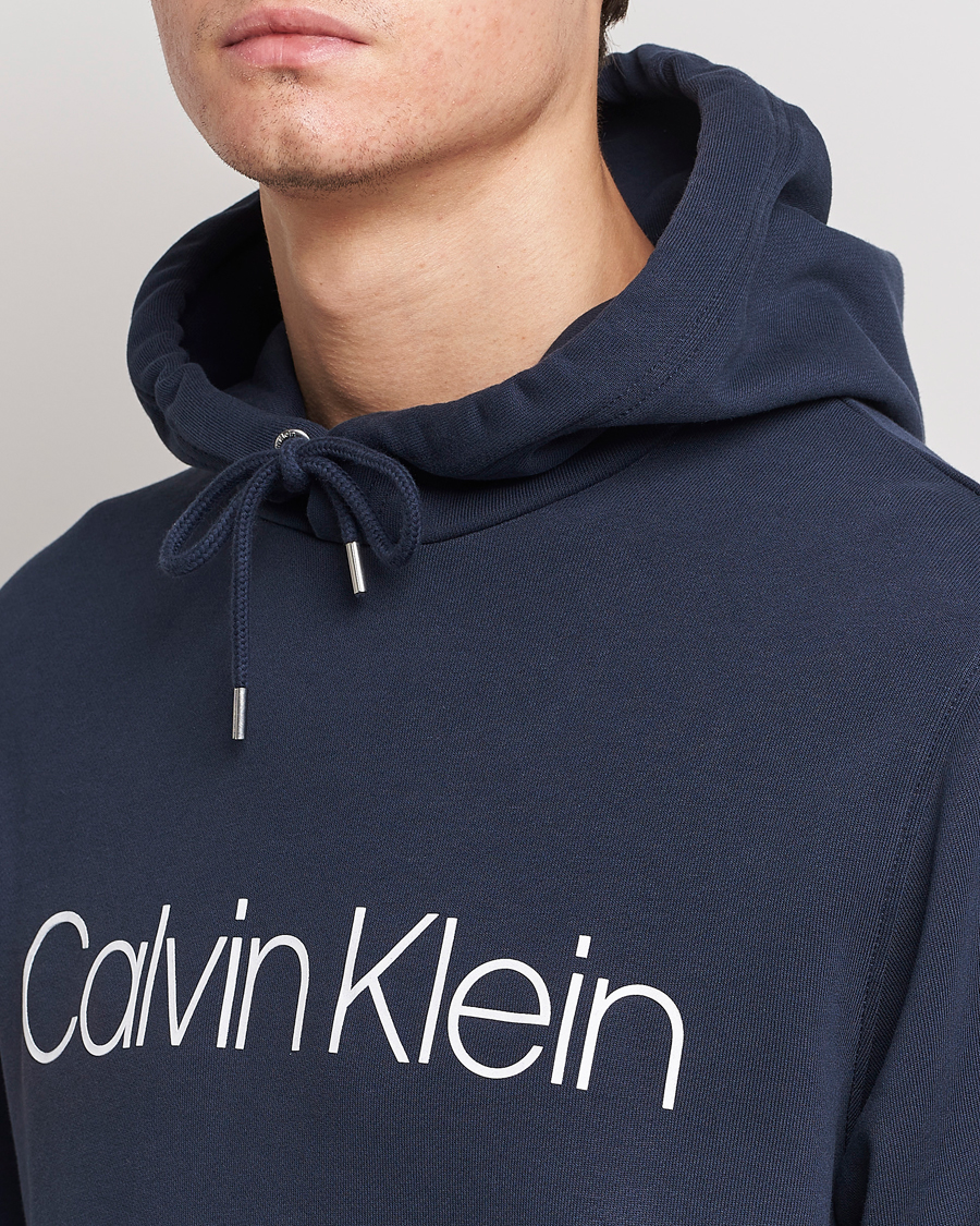 Herre | Trøjer | Calvin Klein | Front Logo Hoodie Navy