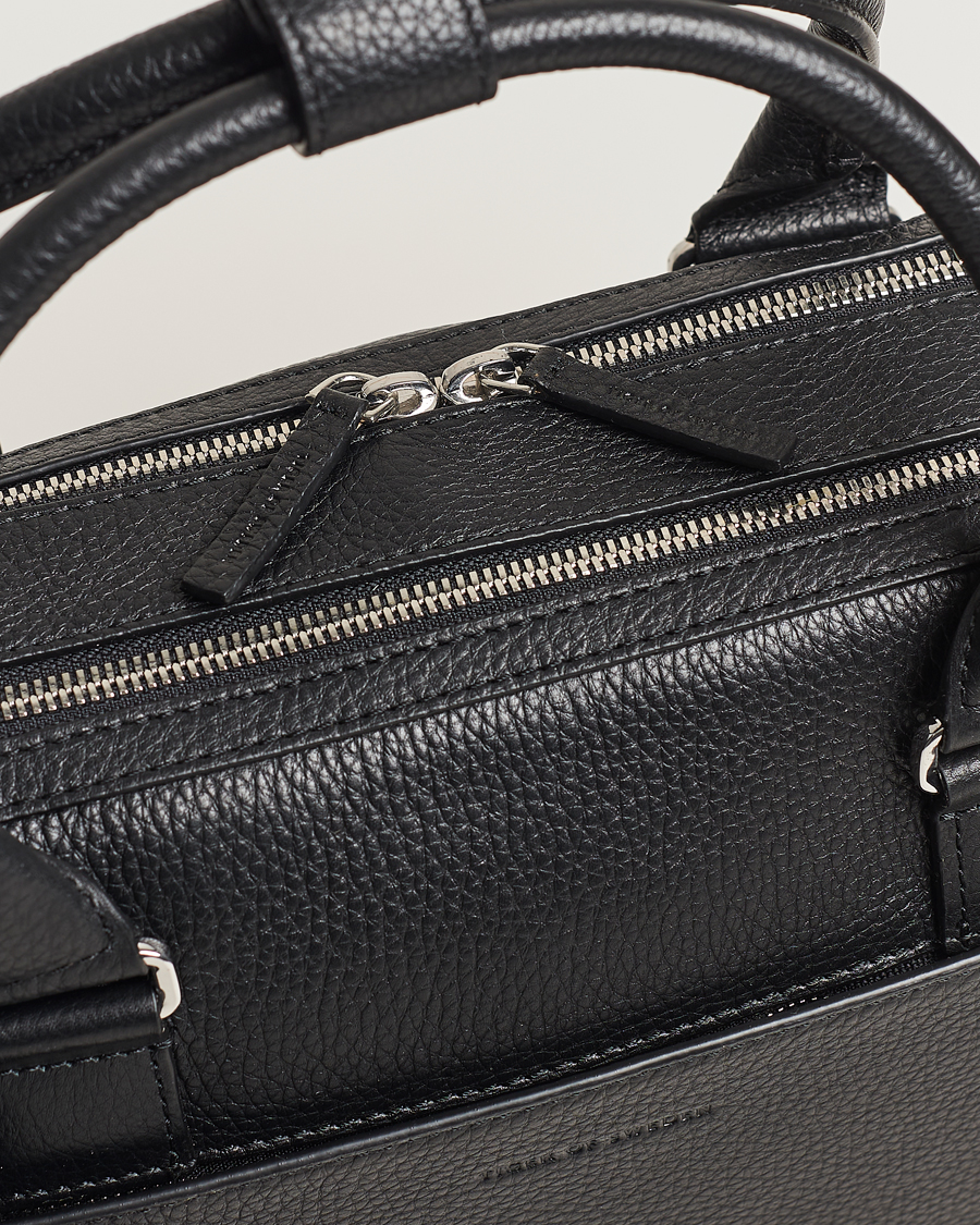 Herre | Tasker | Tiger of Sweden | Burin Grained Leather Breifcase Black