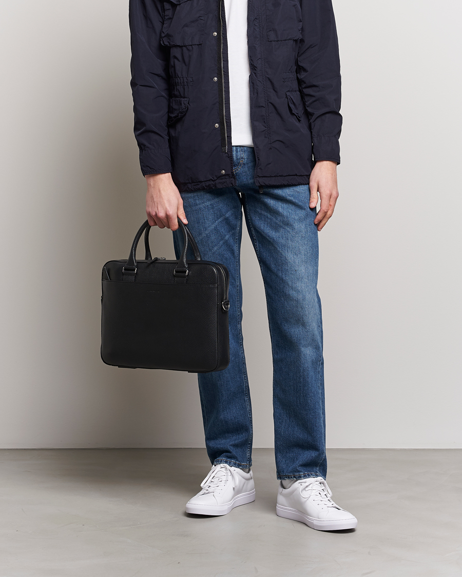 Herre | Tasker | Tiger of Sweden | Bosun Grained Leather Briefcase Black