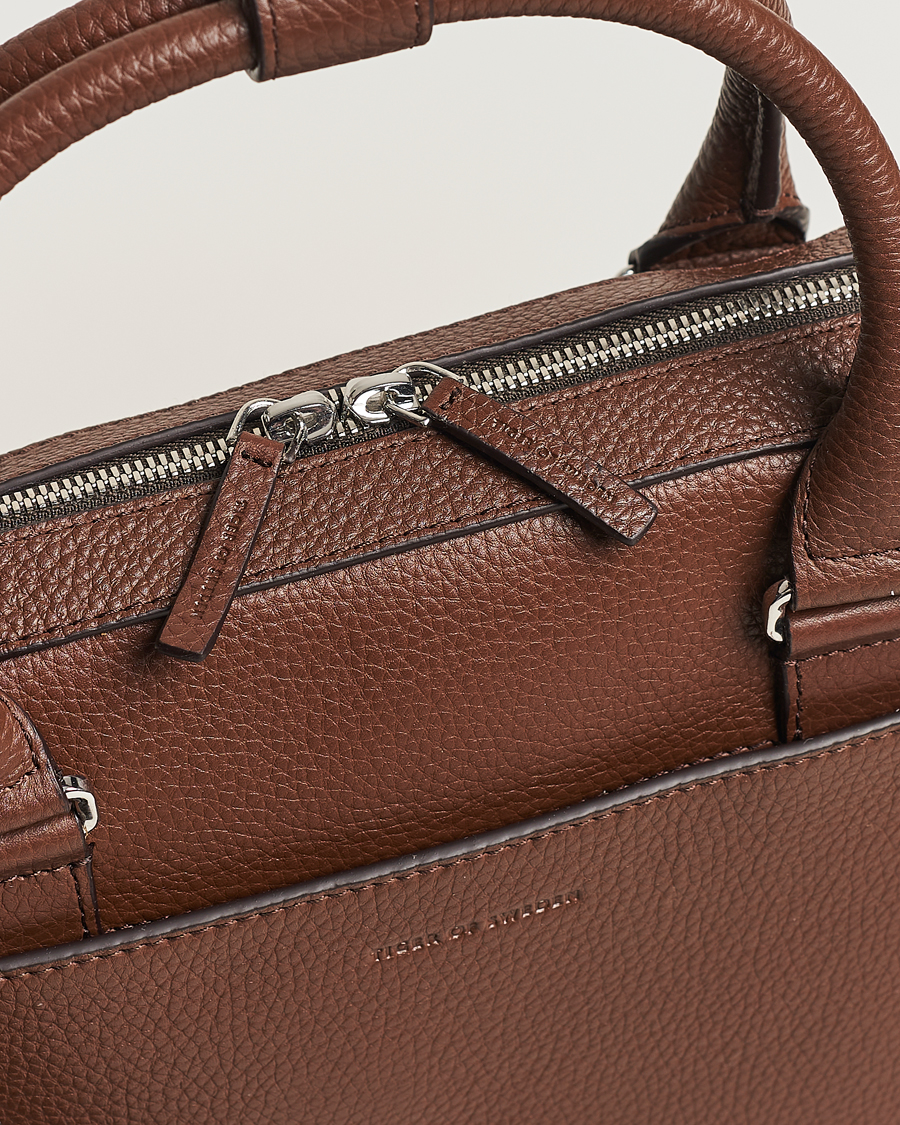 Herre | Tasker | Tiger of Sweden | Bosun Grained Leather Briefcase Brown