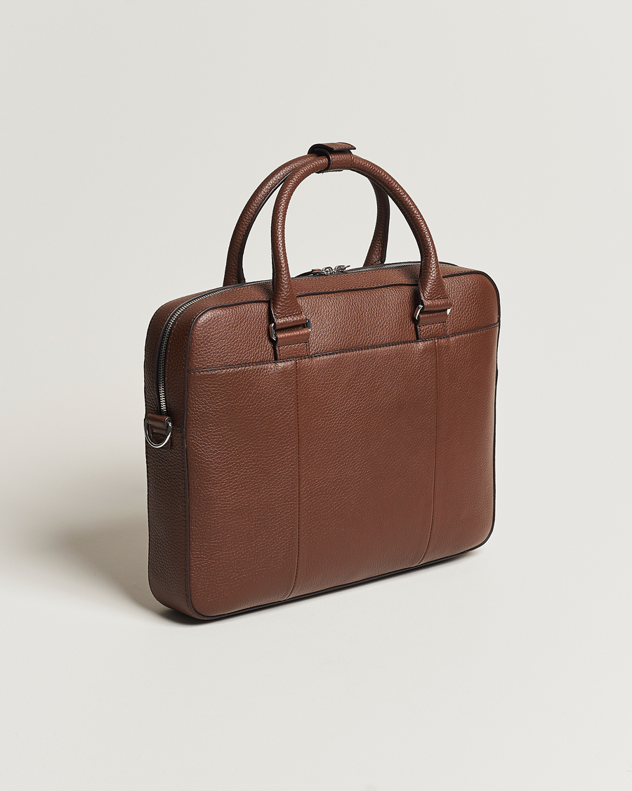 Herre | Tasker | Tiger of Sweden | Bosun Grained Leather Briefcase Brown