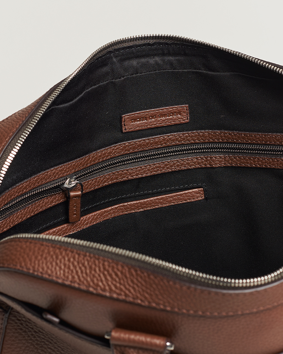 Herre | Tasker | Tiger of Sweden | Bosun Grained Leather Briefcase Brown