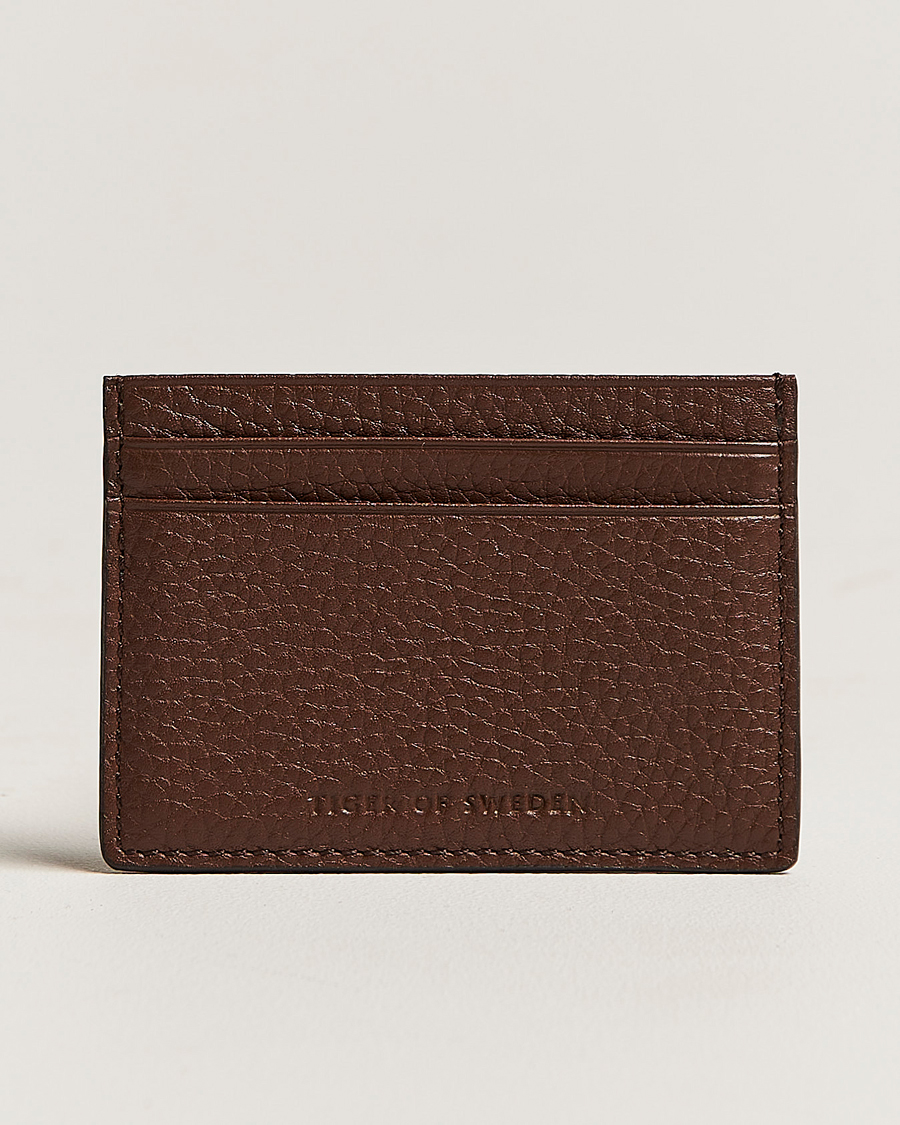 Herre | Punge | Tiger of Sweden | Wake Grained Leather Cardholder Brown