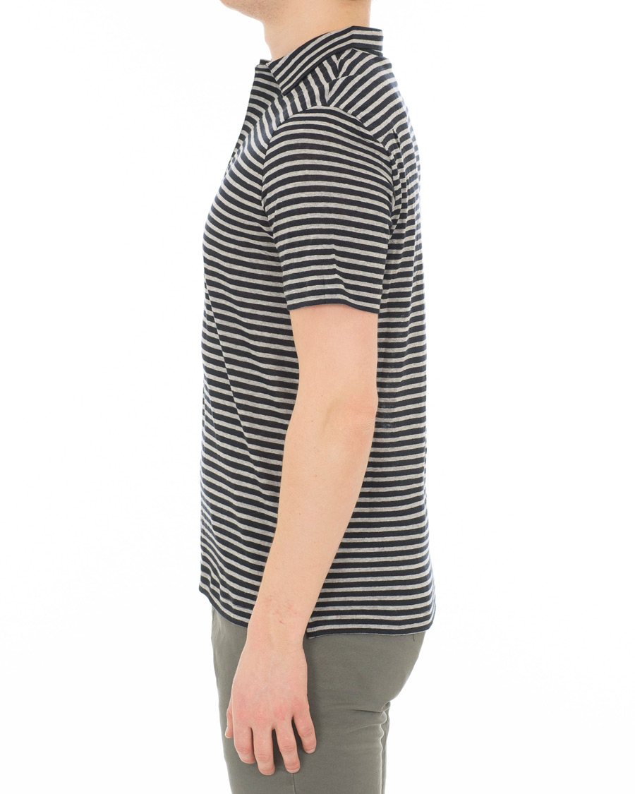 Herre | Polotrøjer | Oscar Jacobson | Cornelis Striped Short Sleeve Polo Blue/White