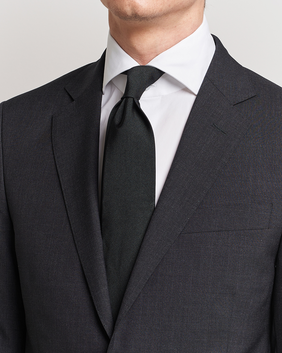 Men | Ties | Amanda Christensen | Plain Classic Tie 8 cm Black