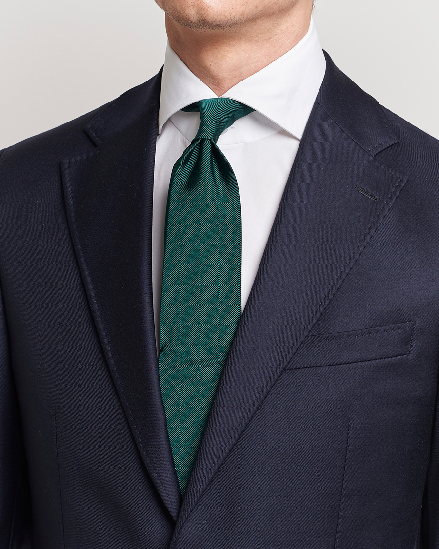 Men | Ties | Amanda Christensen | Plain Classic Tie 8 cm Dark Green