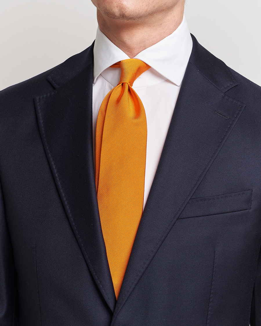 Herre | Amanda Christensen Plain Classic Tie 8 cm Orange | Amanda Christensen | Plain Classic Tie 8 cm Orange