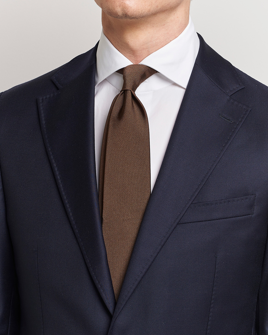 Herre | Amanda Christensen | Amanda Christensen | Plain Classic Tie 8 cm Brown