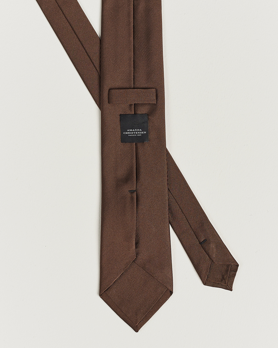 Herre | Slips | Amanda Christensen | Plain Classic Tie 8 cm Brown