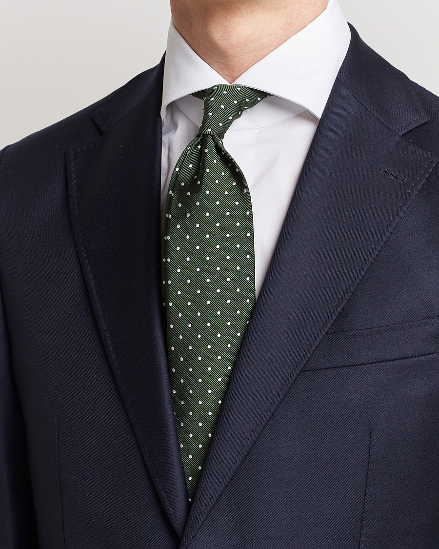 Herre | Amanda Christensen | Amanda Christensen | Dot Classic Tie 8 cm Green/White