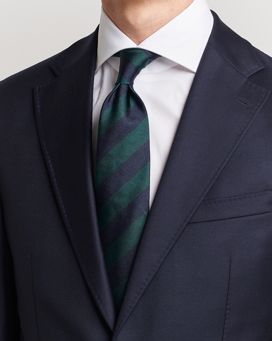 Herre |  | Amanda Christensen | Regemental Stripe Classic Tie 8 cm Green/Navy