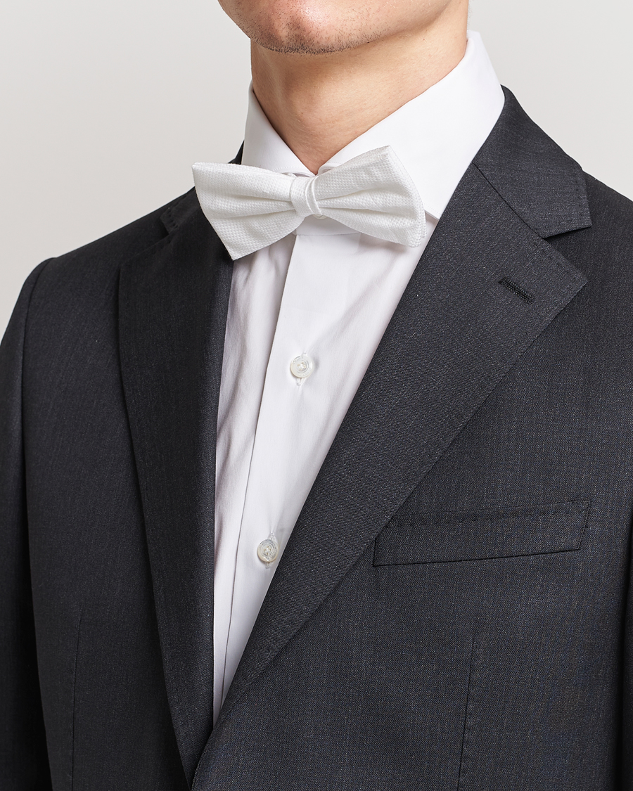 Men | Bow Ties | Amanda Christensen | Cotton Pique Pre Tie White