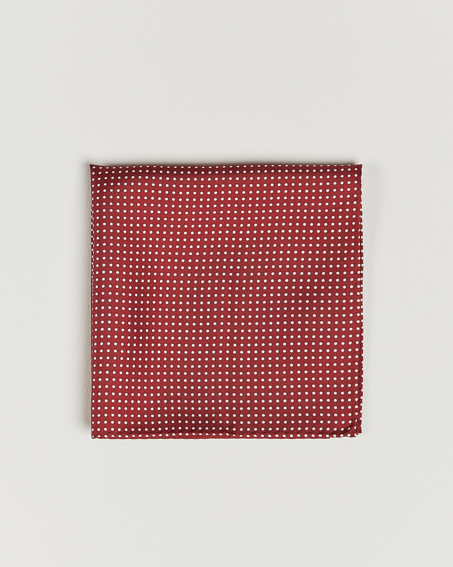 Herre | Lommeklude | Amanda Christensen | Handkerchief Dot Silk Wine Red