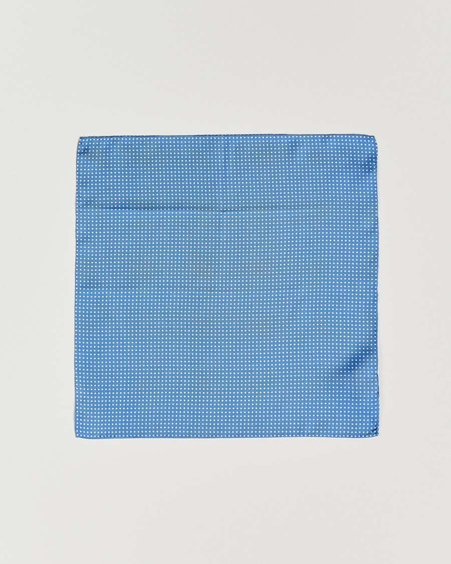 Herre | Lommeklude | Amanda Christensen | Handkerchief Dot Silk Sky Blue