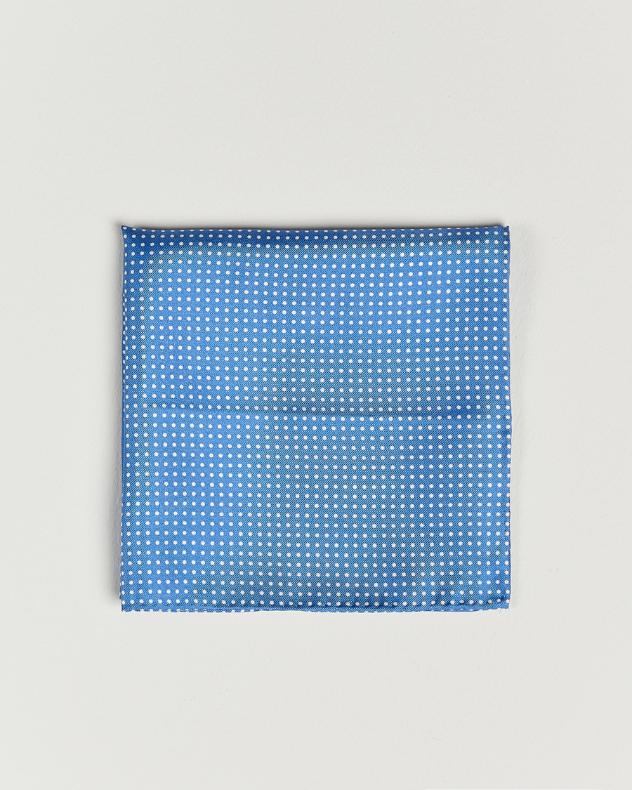 Herre | Lommeklude | Amanda Christensen | Handkerchief Dot Silk Sky Blue