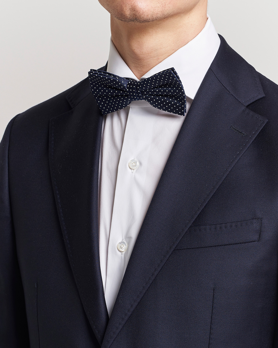Herre | Amanda Christensen Micro Dot Pre Tie Silk Navy | Amanda Christensen | Micro Dot Pre Tie Silk Navy