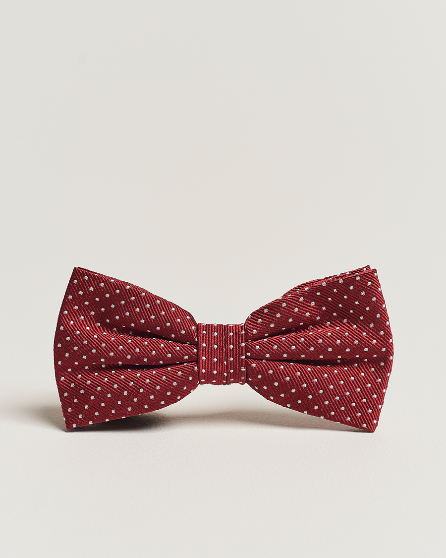 Herre | Amanda Christensen Micro Dot Pre Tie Silk Wine Red | Amanda Christensen | Micro Dot Pre Tie Silk Wine Red