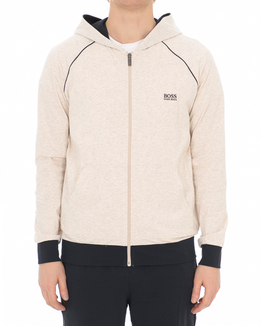 Herre | BOSS Loungewear Full Zip Hoodie Sand | BOSS BLACK | BOSS Loungewear Full Zip Hoodie Sand