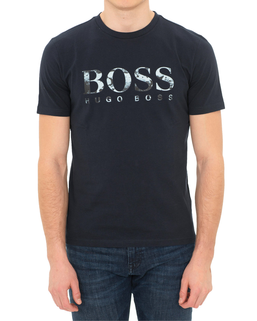 Herre | T-Shirts | BOSS ORANGE | BOSS Casual Tauch Logo Tee Navy
