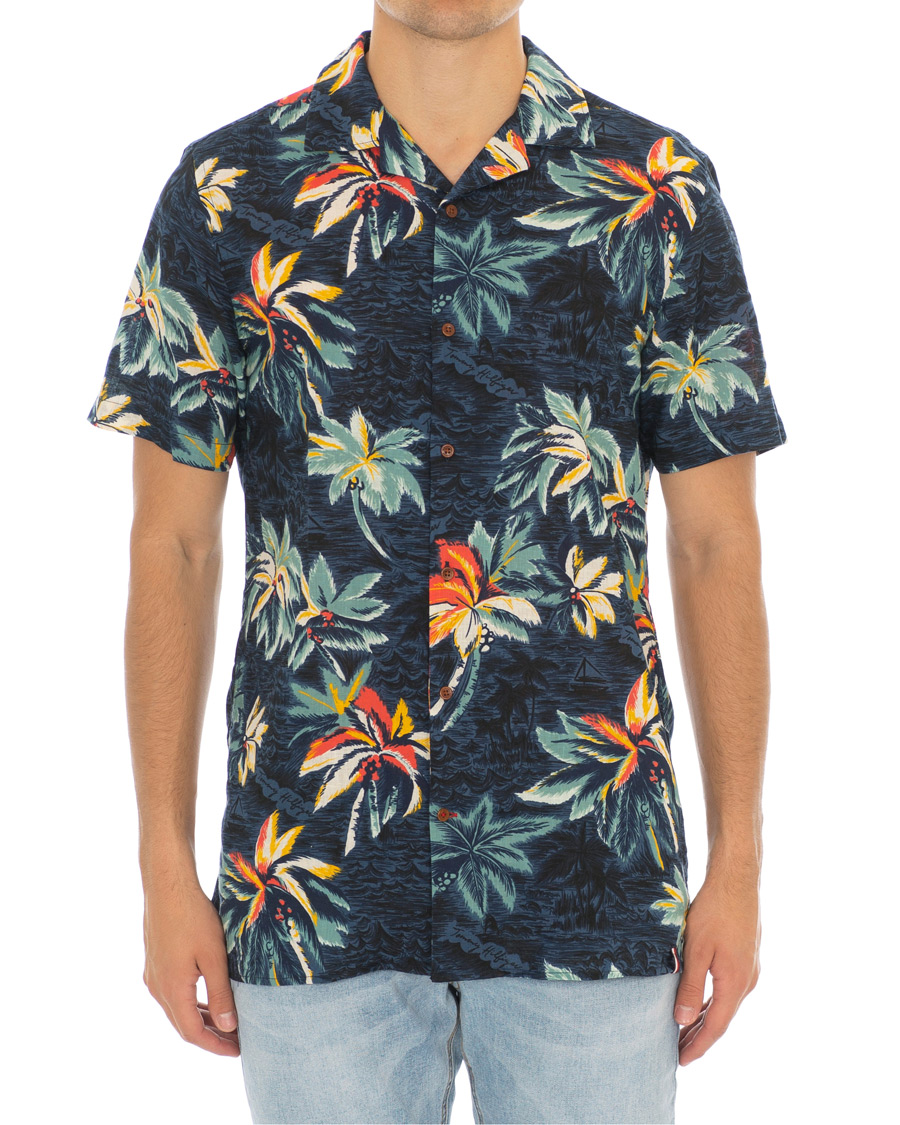 Herre | Skjorter | Tommy Hilfiger | Hawaiian Printed Camp Collar Short Sleeve Shirt Indigo