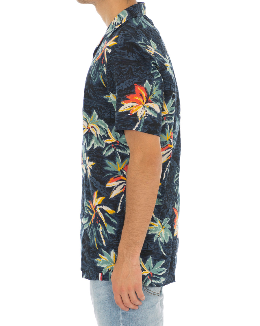 Herre | Skjorter | Tommy Hilfiger | Hawaiian Printed Camp Collar Short Sleeve Shirt Indigo