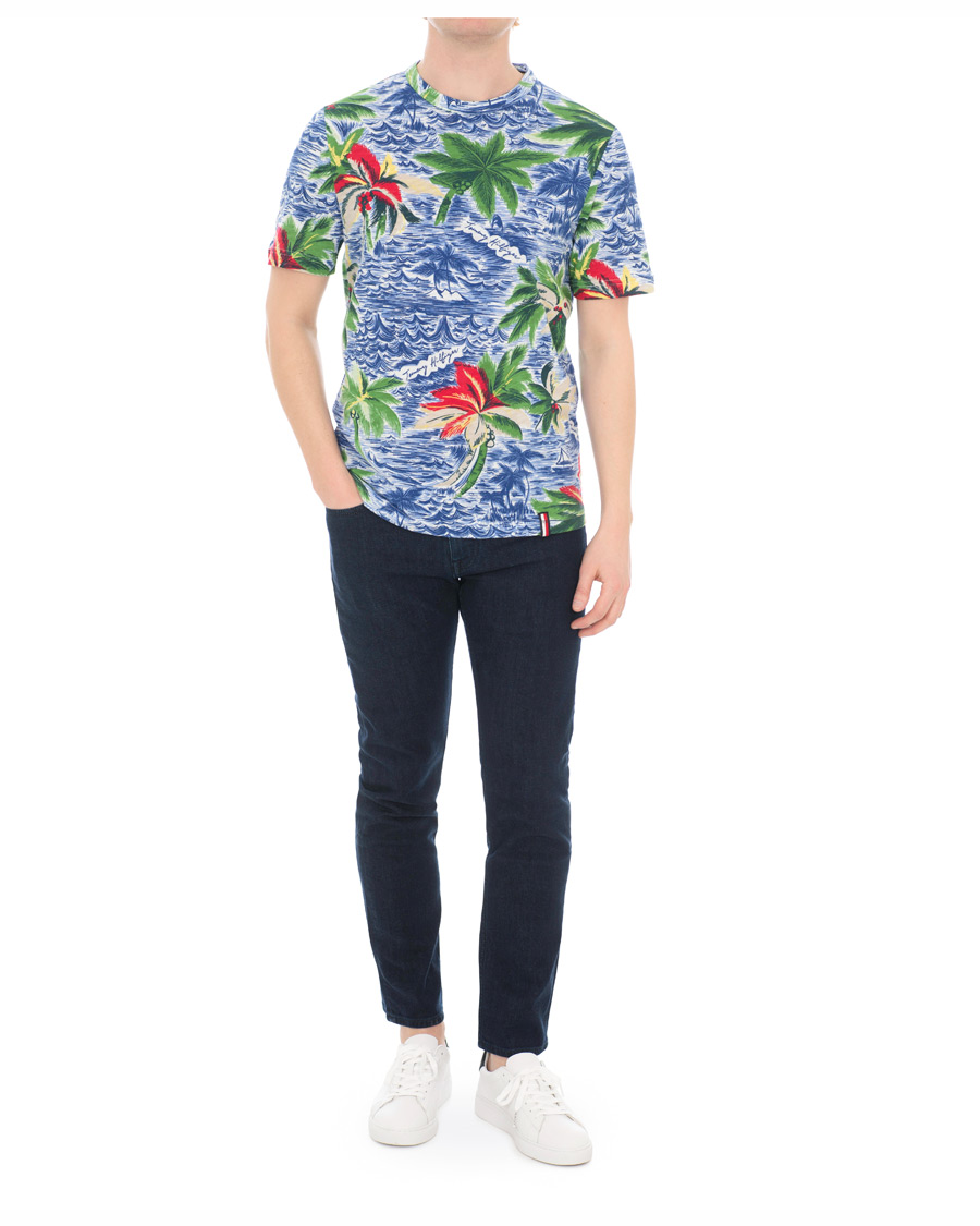 Herre | T-Shirts | Tommy Hilfiger | Palm Over Print Crew Neck Tee Snow White
