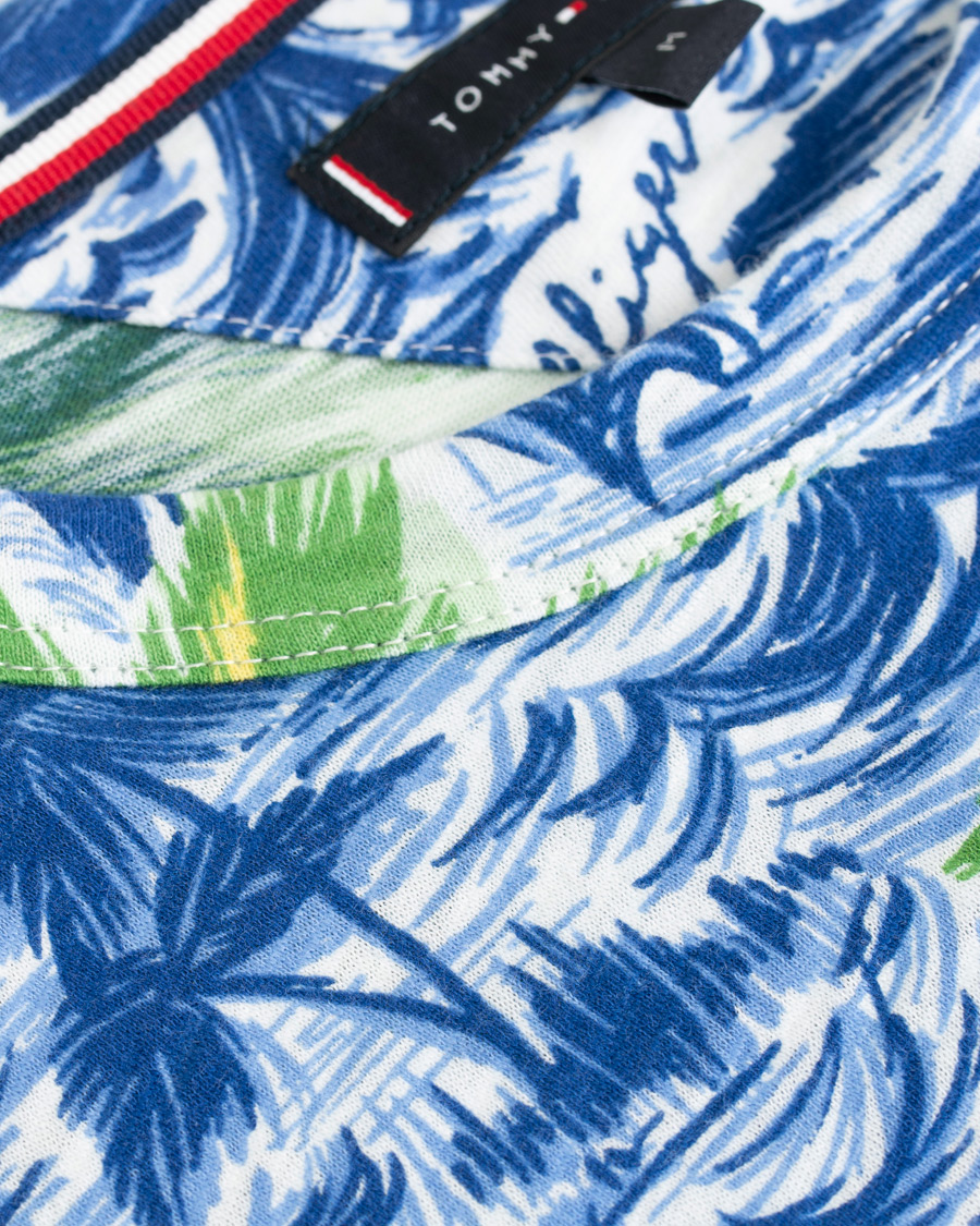 Herre | T-Shirts | Tommy Hilfiger | Palm Over Print Crew Neck Tee Snow White