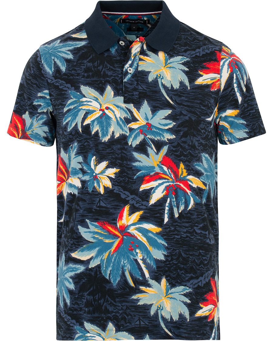 Herre | Polotrøjer | Tommy Hilfiger | All Over Flower Print Polo Vintage Indigo