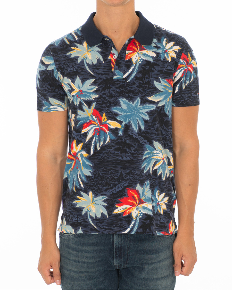 Herre | Polotrøjer | Tommy Hilfiger | All Over Flower Print Polo Vintage Indigo
