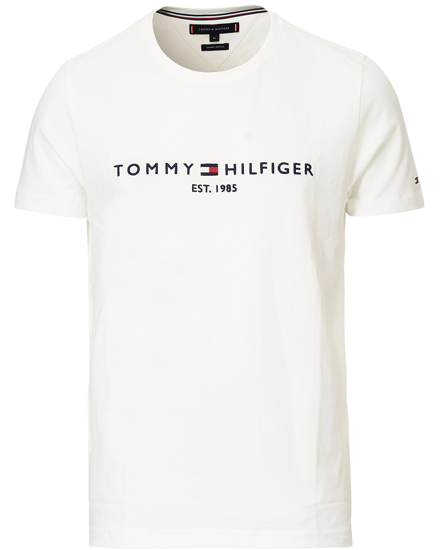 Herre | T-Shirts | Tommy Hilfiger | Logo Crew Neck Tee Snow White