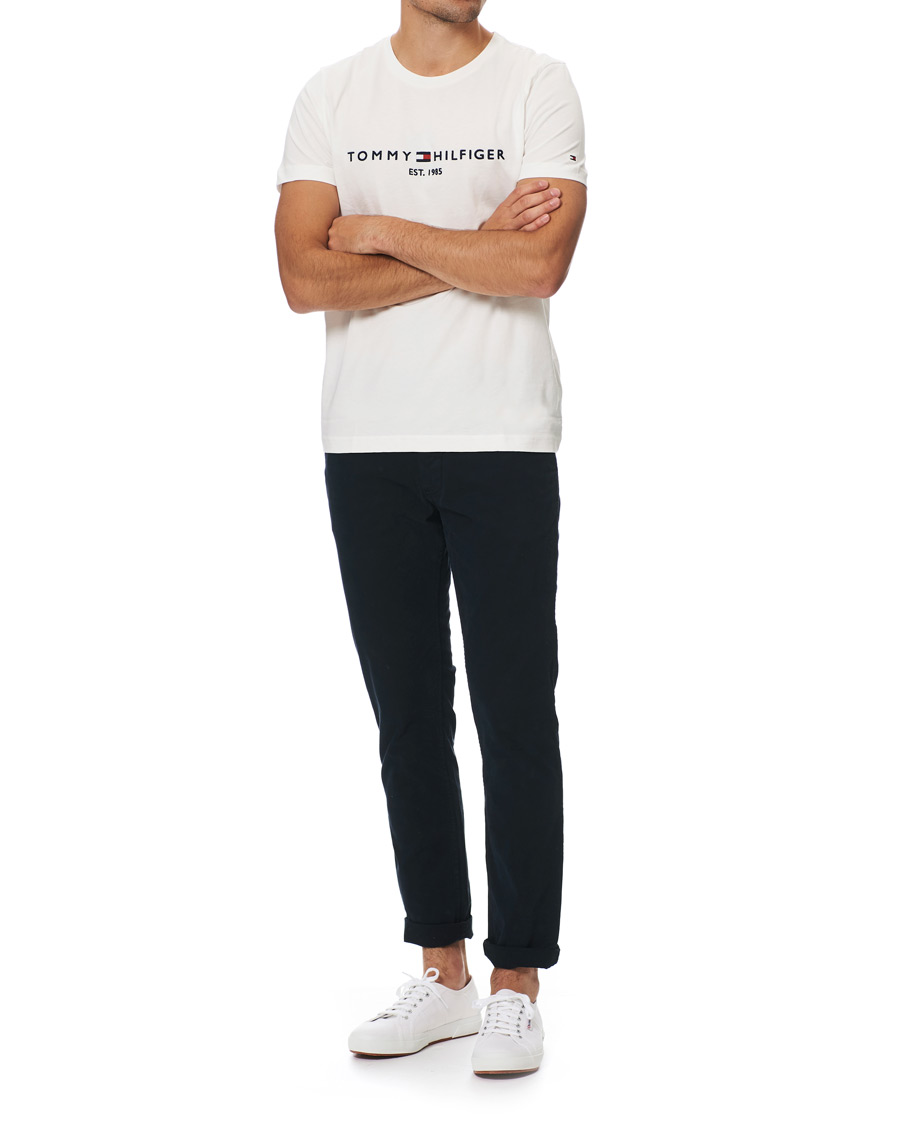 Herre | T-Shirts | Tommy Hilfiger | Logo Crew Neck Tee Snow White