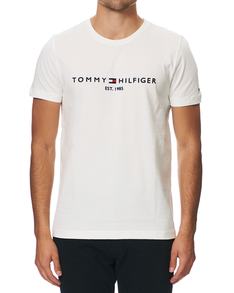 Herre | T-Shirts | Tommy Hilfiger | Logo Crew Neck Tee Snow White