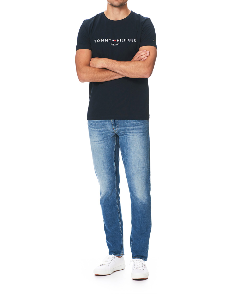 Herre | T-Shirts | Tommy Hilfiger | Logo Crew Neck Tee Sky Captain
