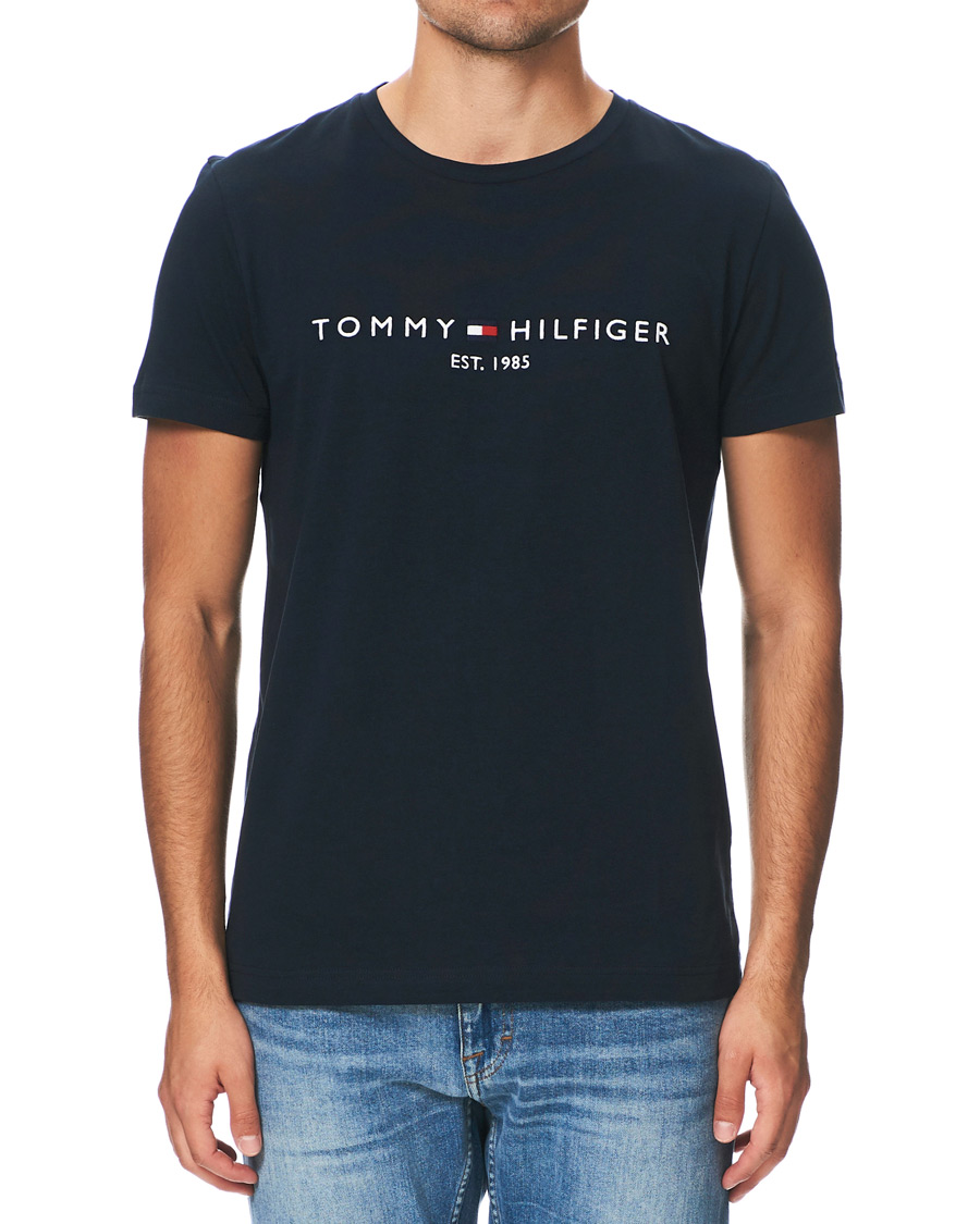 Herre | T-Shirts | Tommy Hilfiger | Logo Crew Neck Tee Sky Captain