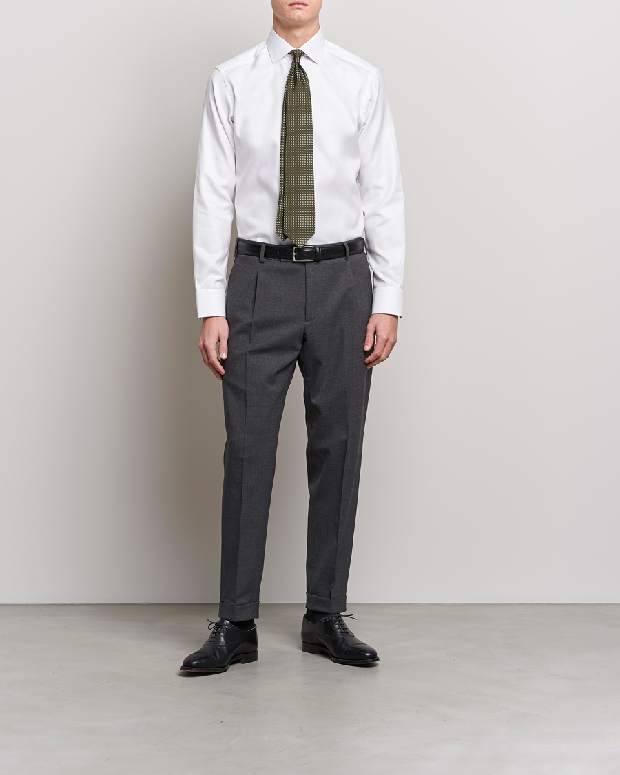 Herre | Businessskjorter | Eton | Slim Fit Textured Twill Shirt White