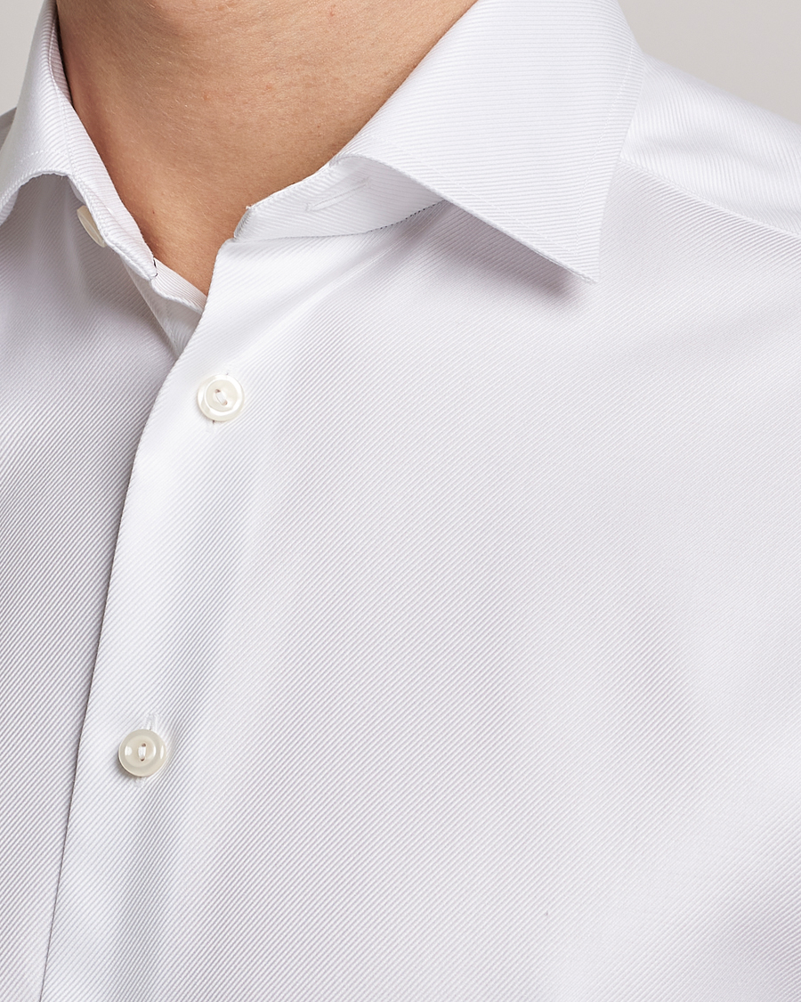 Herre | Skjorter | Eton | Slim Fit Textured Twill Shirt White