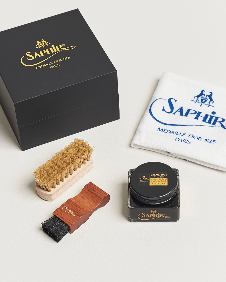 Herre | Skopleje | Saphir Medaille d'Or | Gift Box Creme Pommadier Black & Brush