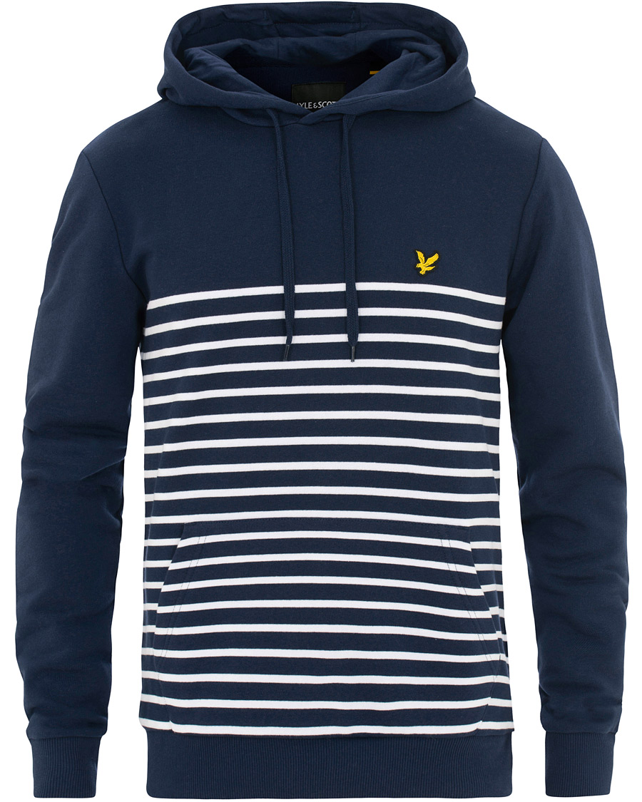 Herre | Trøjer | Lyle & Scott | Stripe Hoodie Navy/White
