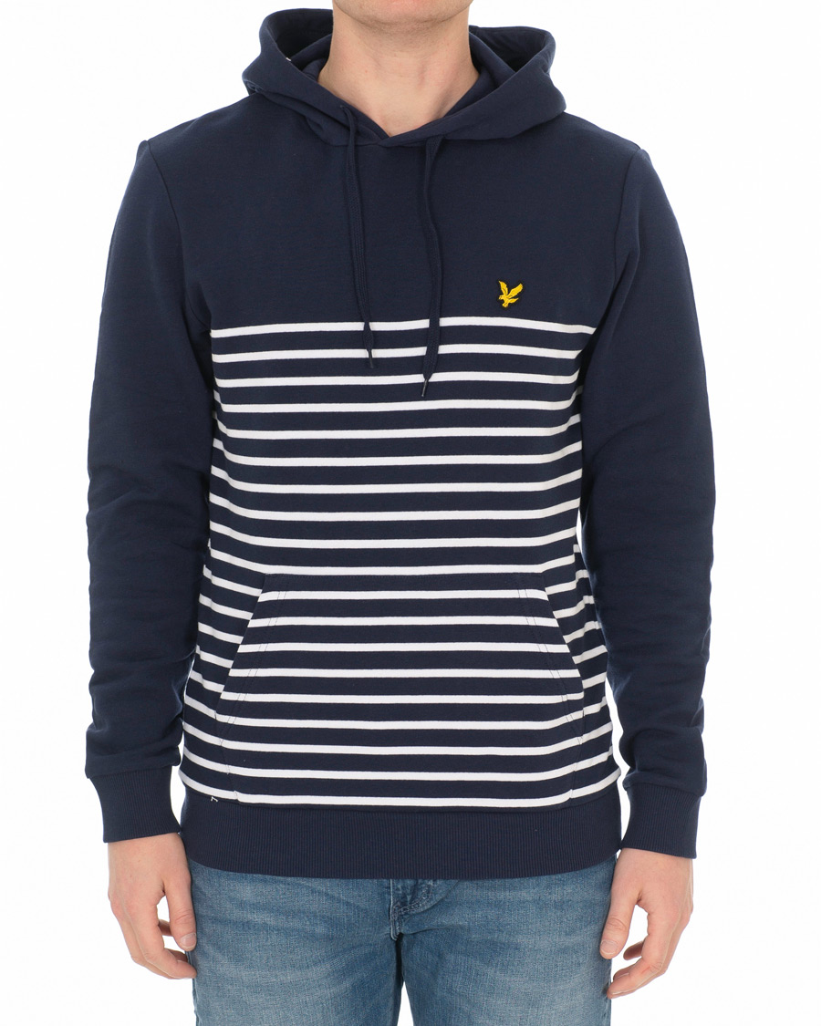 Herre | Trøjer | Lyle & Scott | Stripe Hoodie Navy/White