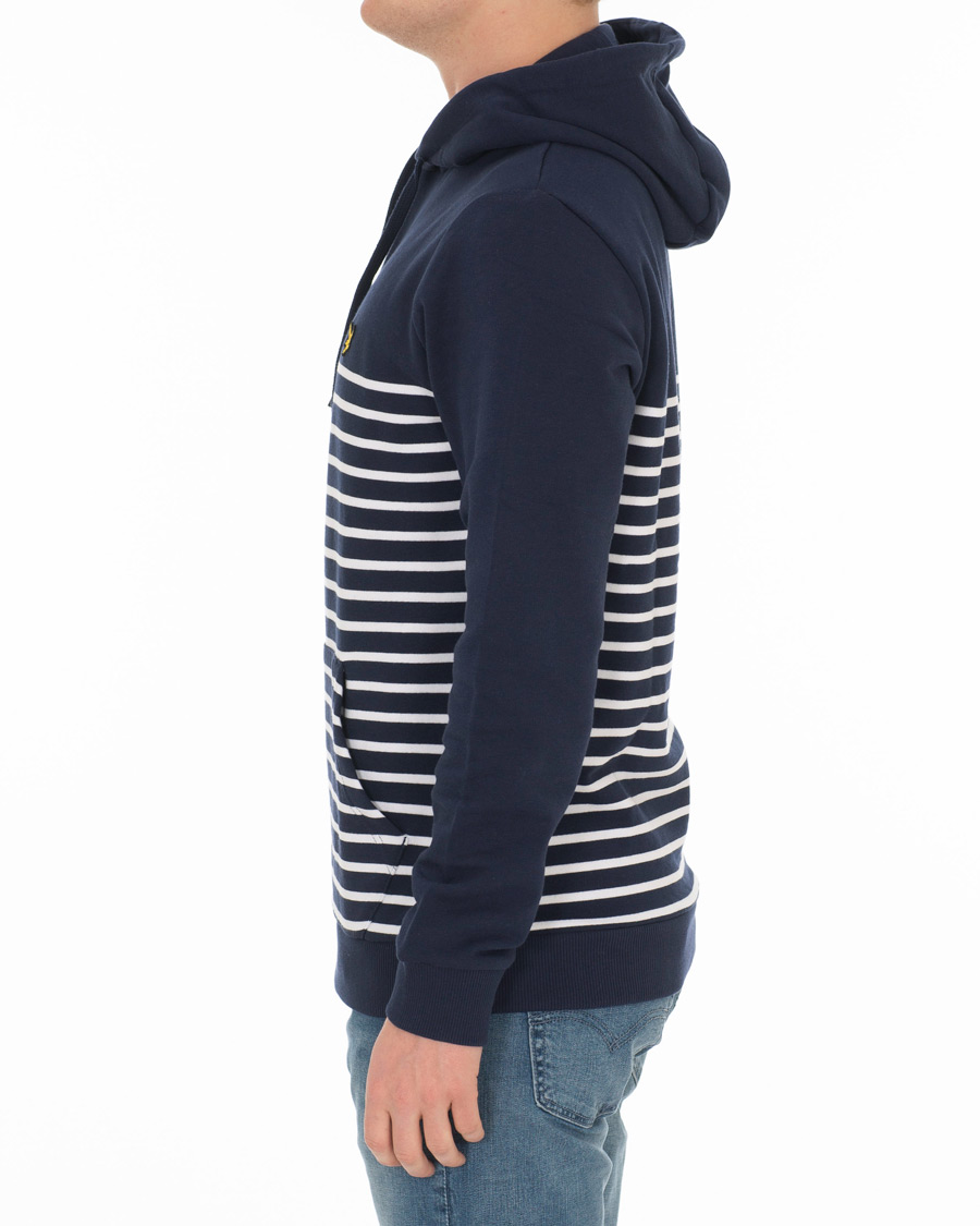 Herre | Trøjer | Lyle & Scott | Stripe Hoodie Navy/White