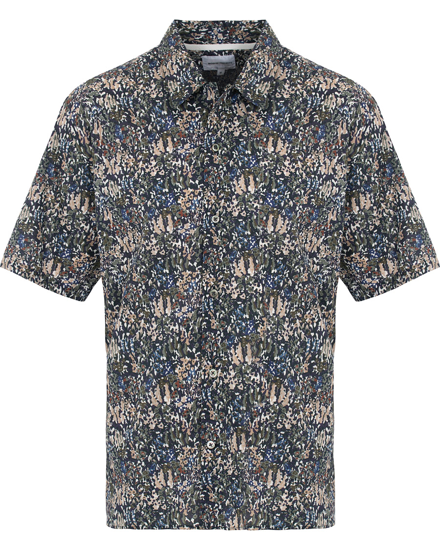 Herre | Skjorter | Norse Projects | Liberty London Short Sleeve Casual Shirt Ivy Green