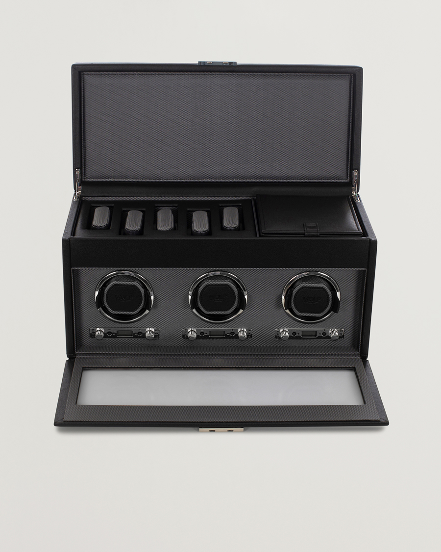 Herr | Livsstil | WOLF | Viceroy Triple Winder with Storage and Travel Case Black