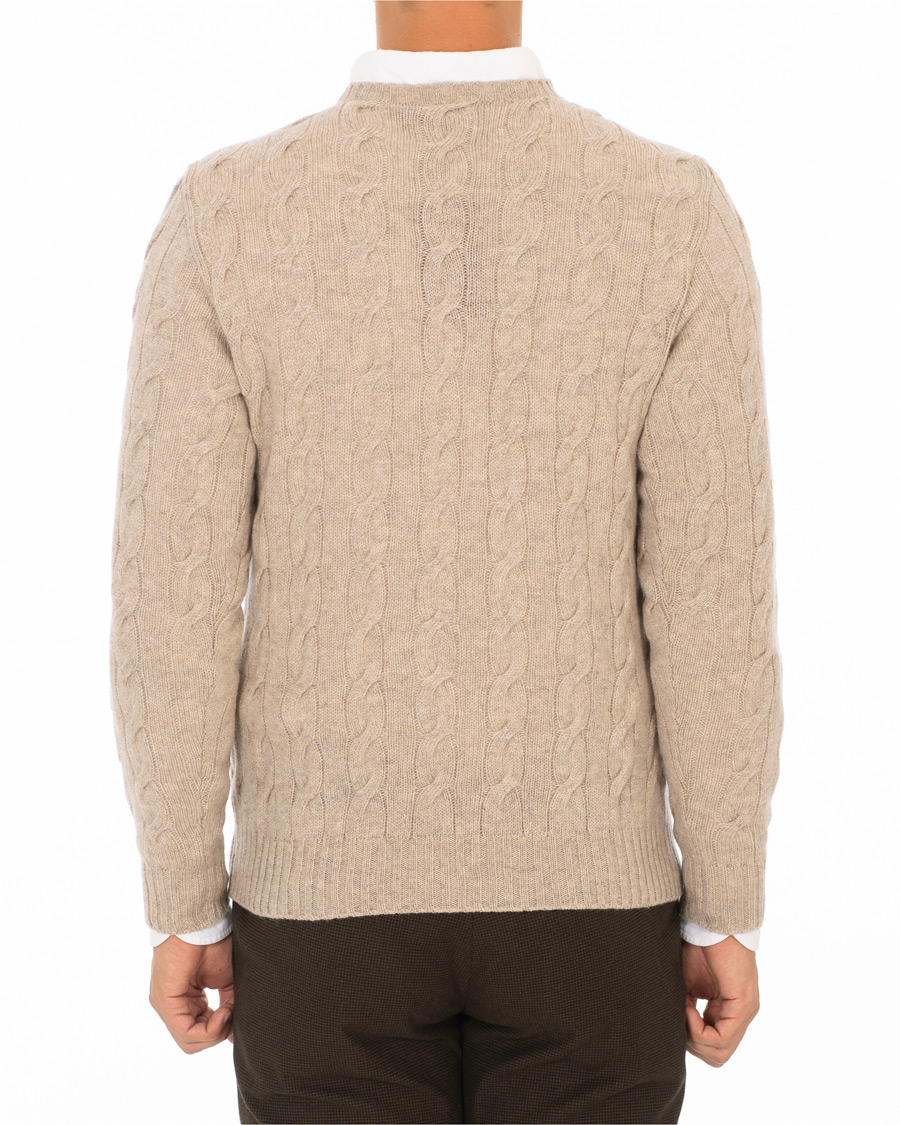 Herre | Trøjer | Ralph Lauren Purple Label | Cashmere Cable Knit Oat Melange