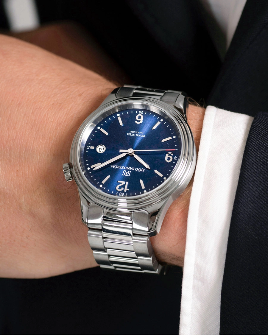 Herre | Fine watches | Sjöö Sandström | Royal Steel Classic 41mm Blue and Steel