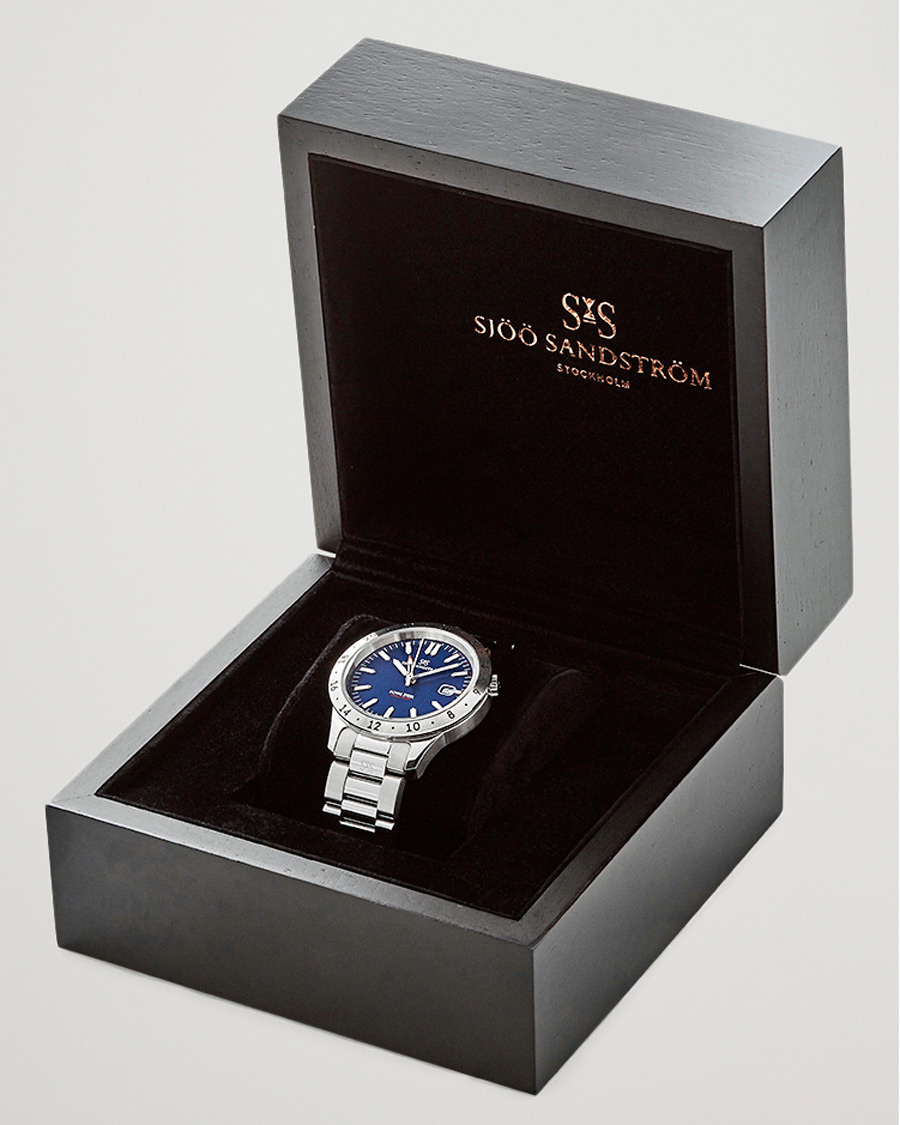 Herre | Fine watches | Sjöö Sandström | Royal Steel Worldtimer 41mm Blue with Steel