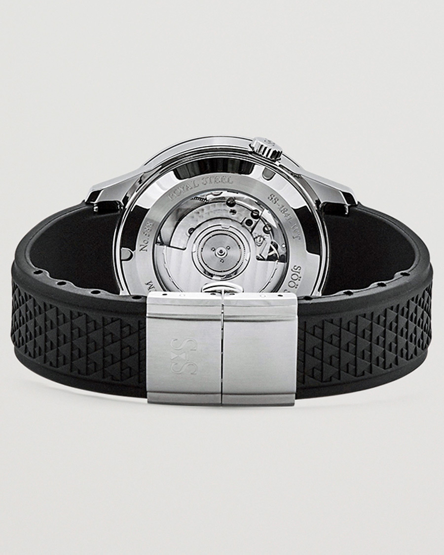 Herre | Sjöö Sandström Royal Steel Worldtimer 41mm Blue with Rubber | Sjöö Sandström | Royal Steel Worldtimer 41mm Blue with Rubber