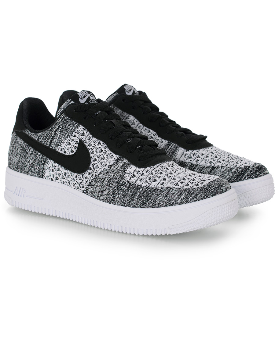 Herre | Nike Air Force 1 Flyknit Sneaker Black/Platinum | Nike | Air Force 1 Flyknit Sneaker Black/Platinum