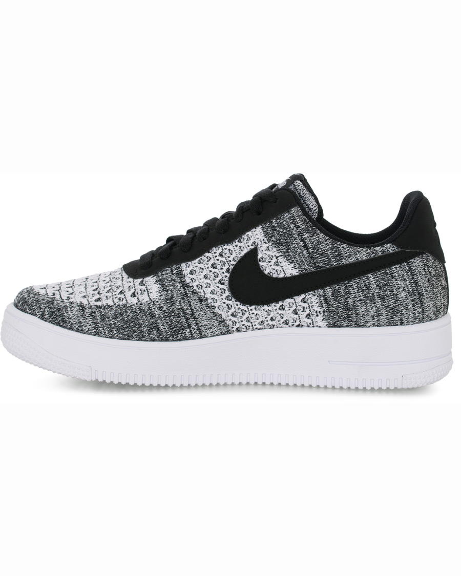Herre | Nike Air Force 1 Flyknit Sneaker Black/Platinum | Nike | Air Force 1 Flyknit Sneaker Black/Platinum