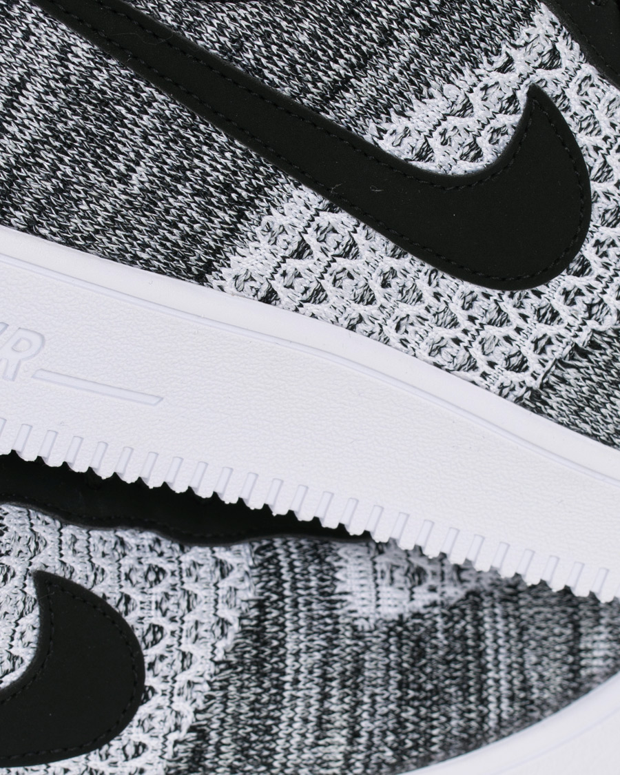 Herre | Nike Air Force 1 Flyknit Sneaker Black/Platinum | Nike | Air Force 1 Flyknit Sneaker Black/Platinum