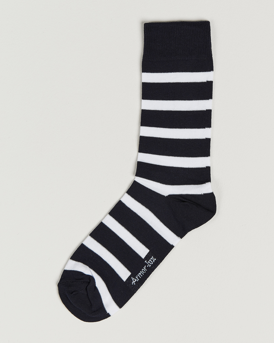 Herre | Undertøj | Armor-lux | Loer Stripe Sock Rich Navy/White